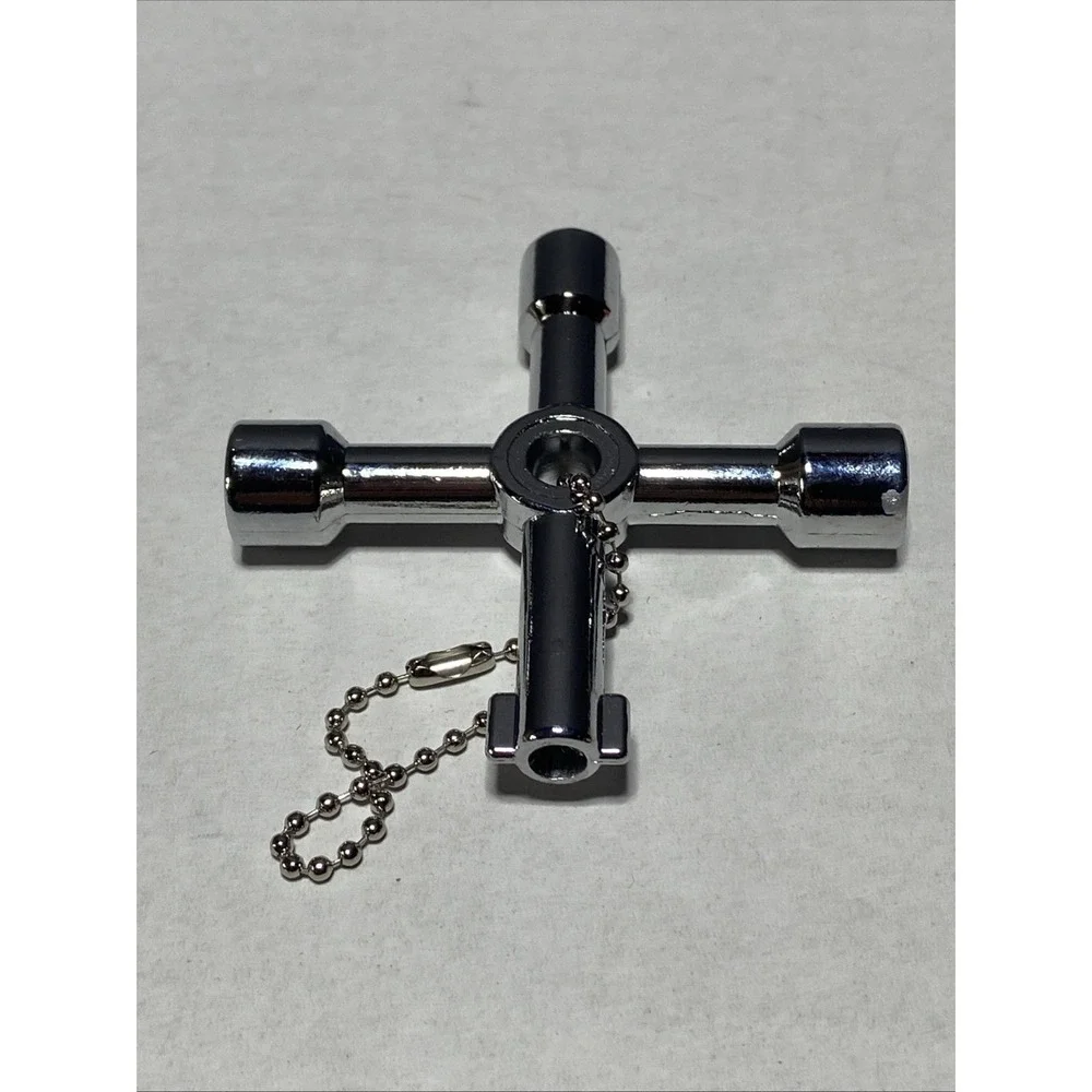 DURATECH 4 Way Utilities Key, Multi-functional Water‎ 1-Pack, Silver